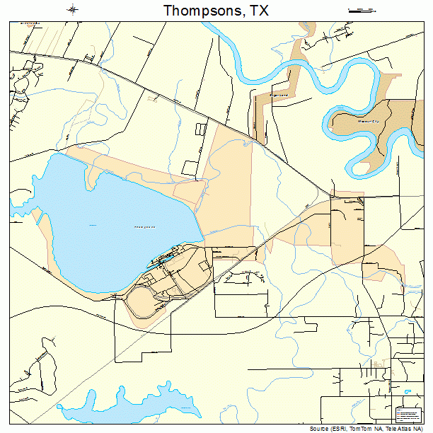Thompsons, TX street map