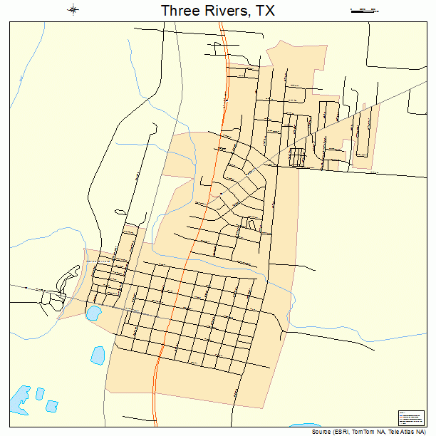 Three Rivers, TX street map
