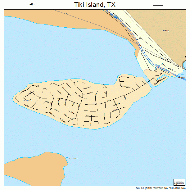 Tiki Island, TX street map
