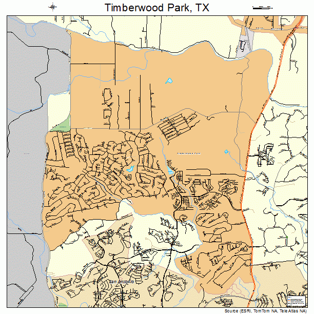 Timberwood Park, TX street map