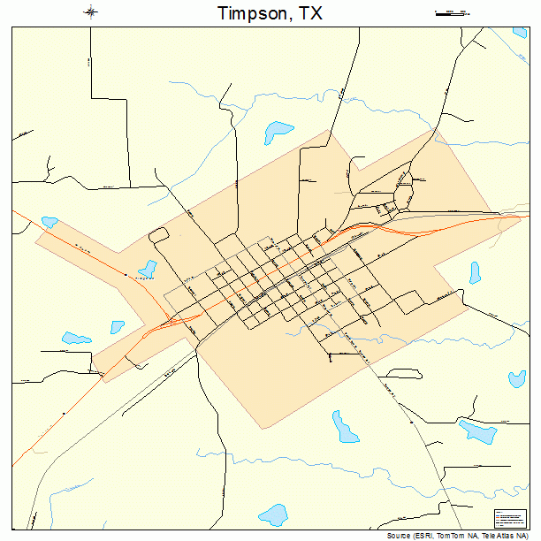 Timpson, TX street map