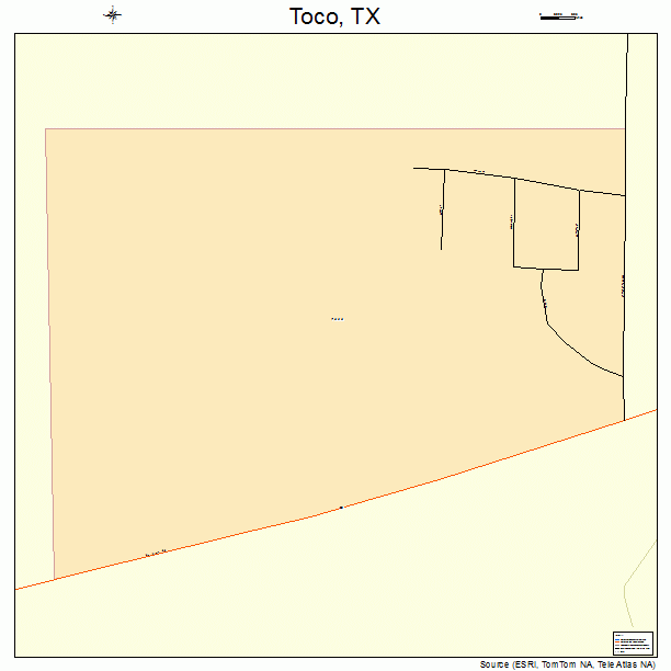 Toco, TX street map