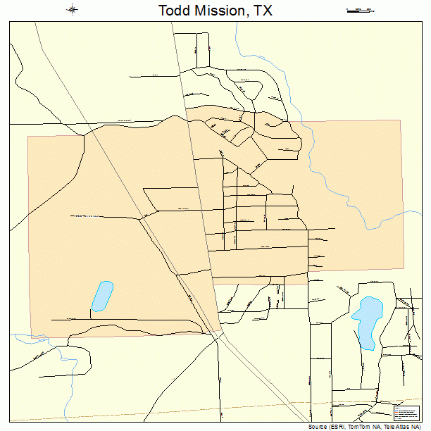 Todd Mission, TX street map
