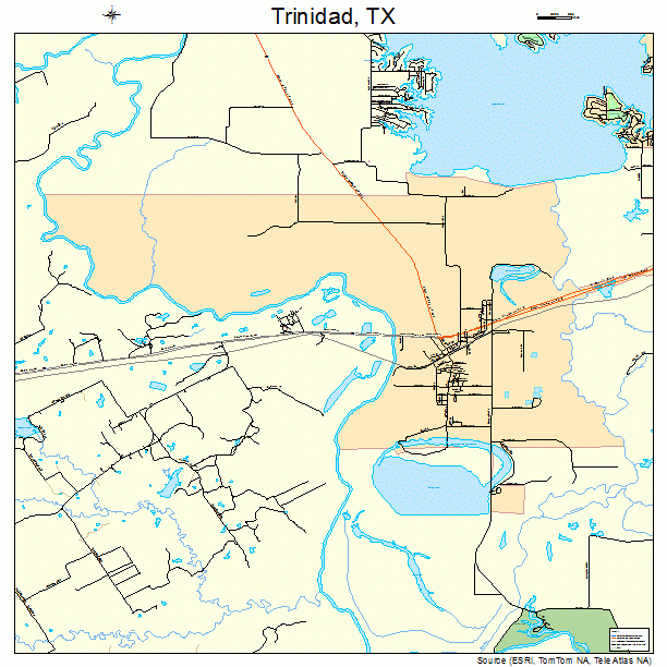 Trinidad, TX street map