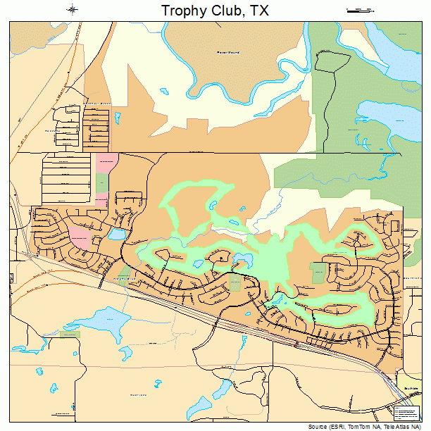 Trophy Club, TX street map