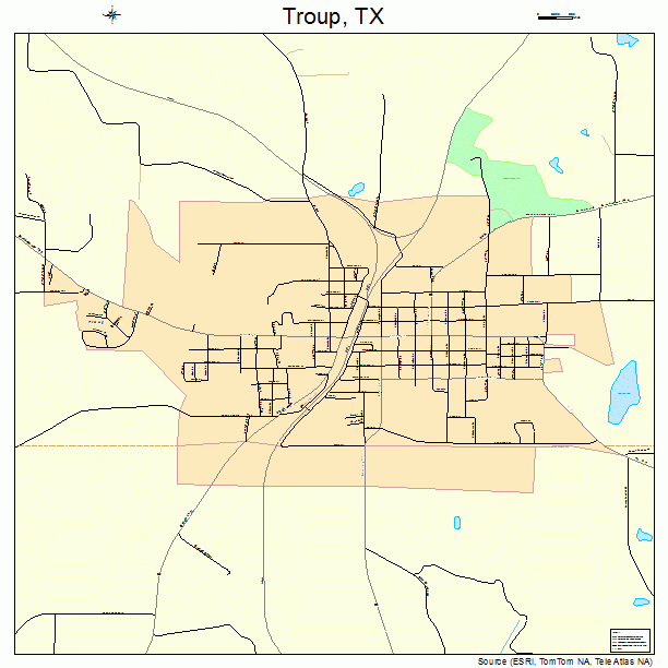 Troup, TX street map