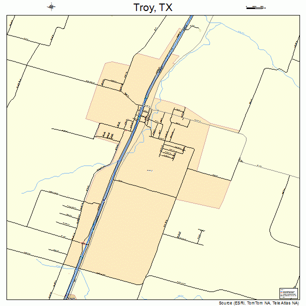 Troy, TX street map