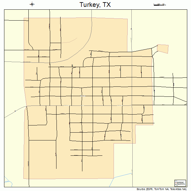 Turkey, TX street map