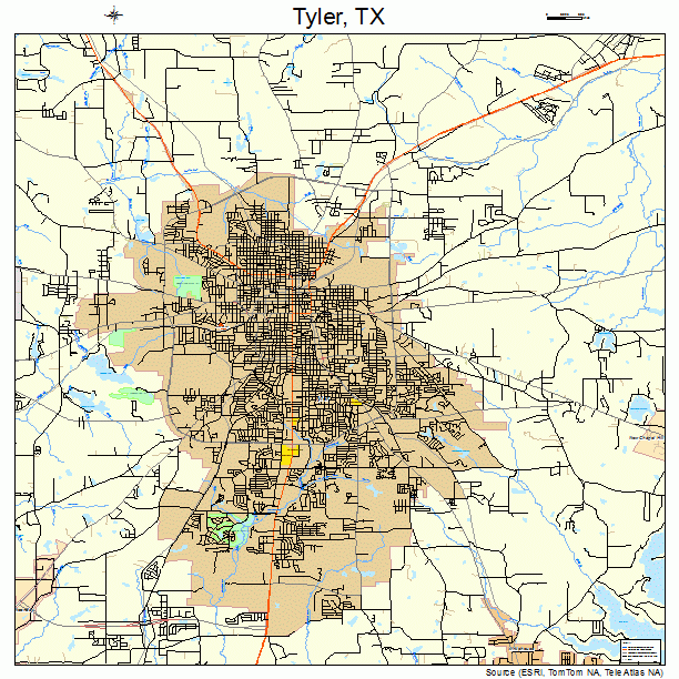Tyler, TX street map