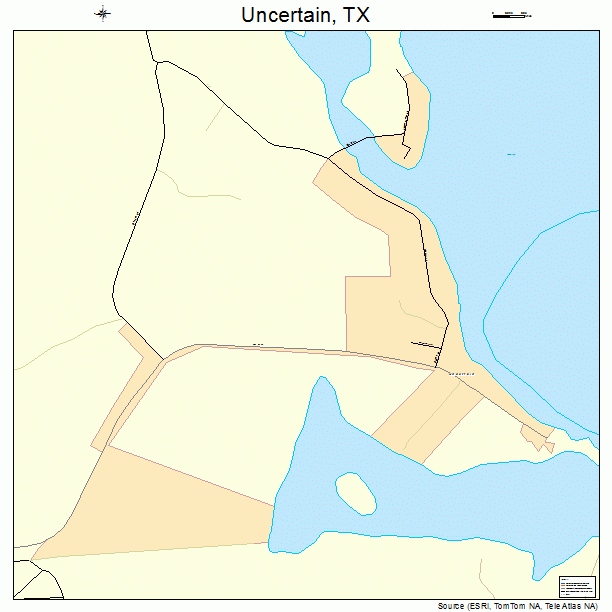 Uncertain, TX street map