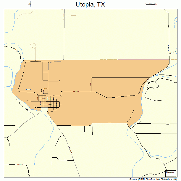Utopia, TX street map