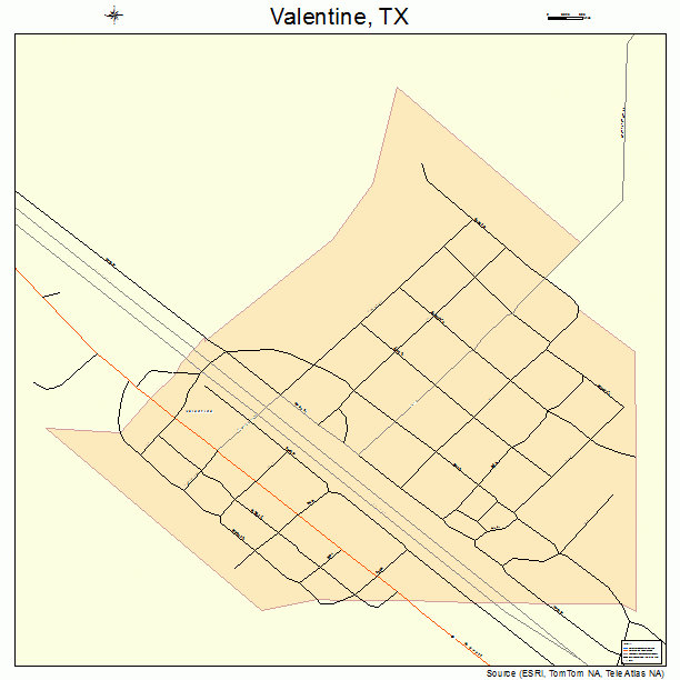 Valentine, TX street map