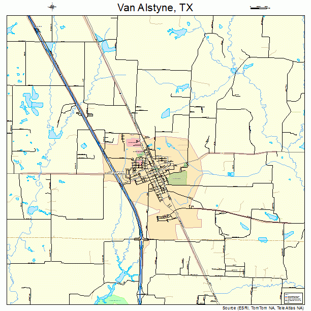 Van Alstyne Texas Street Map 4874924