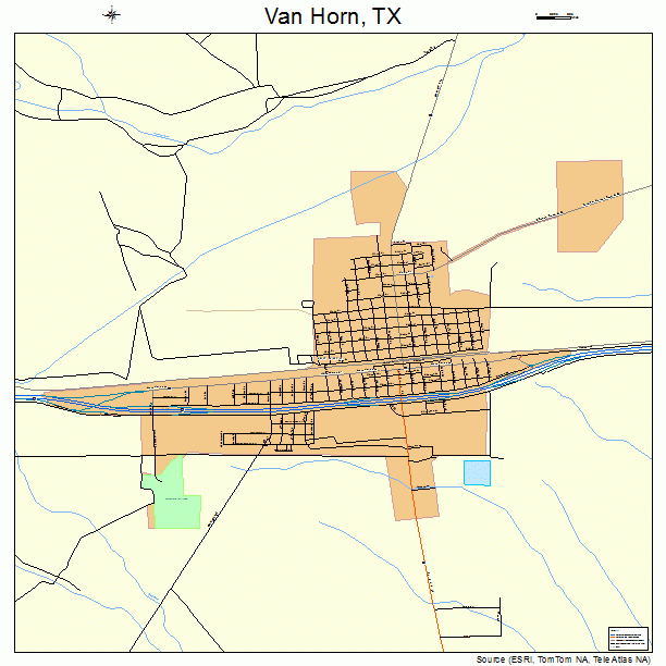 Van Horn, TX street map