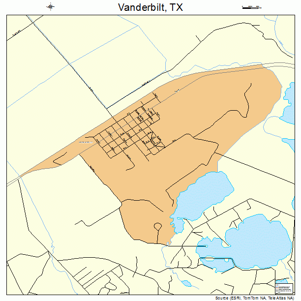 Vanderbilt, TX street map