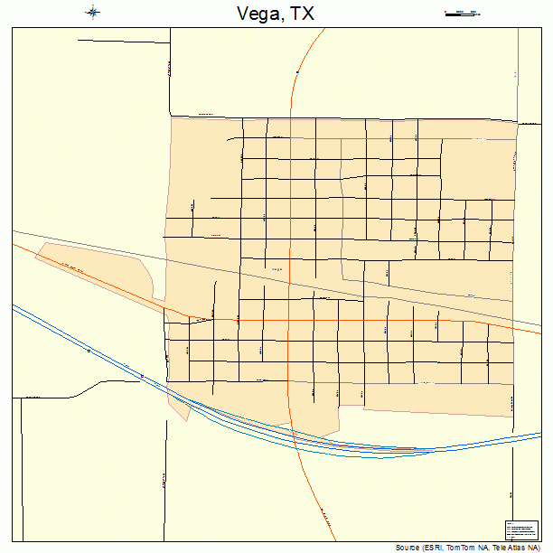 Vega, TX street map