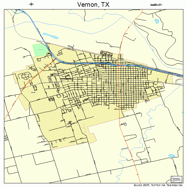 Vernon, TX street map