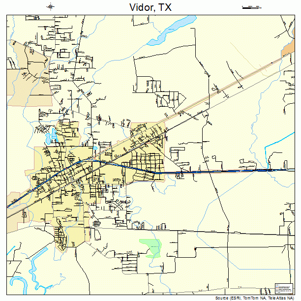 Vidor, TX street map