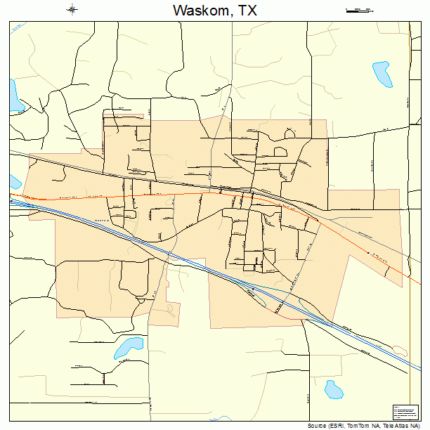 Waskom, TX street map