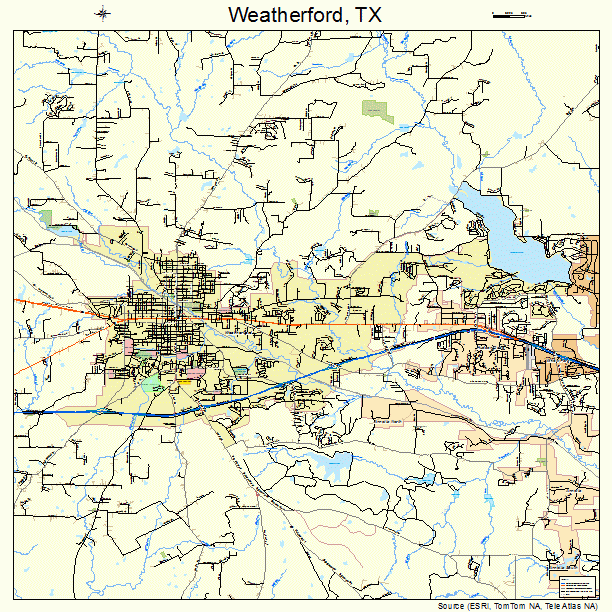 Weatherford, TX street map