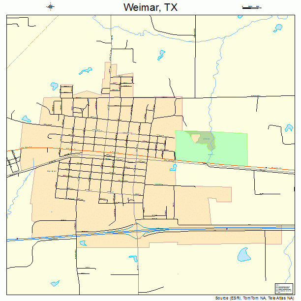 Weimar, TX street map