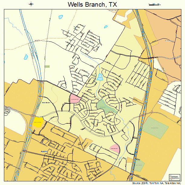 Wells Branch, TX street map