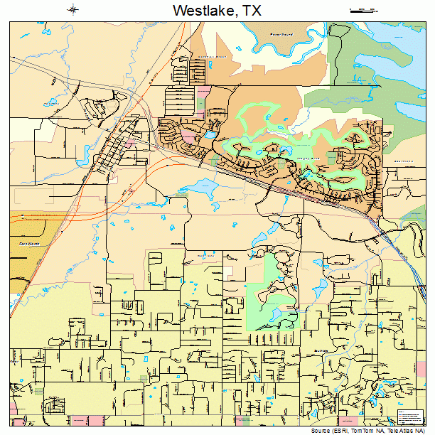 Westlake, TX street map