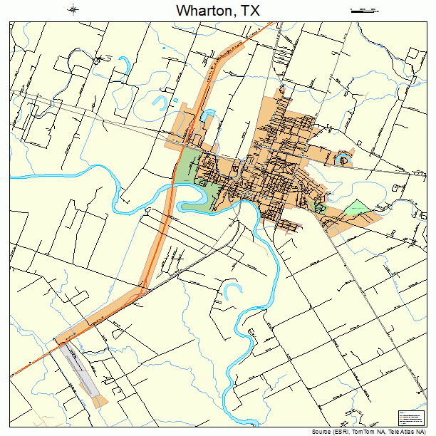 Wharton, TX street map