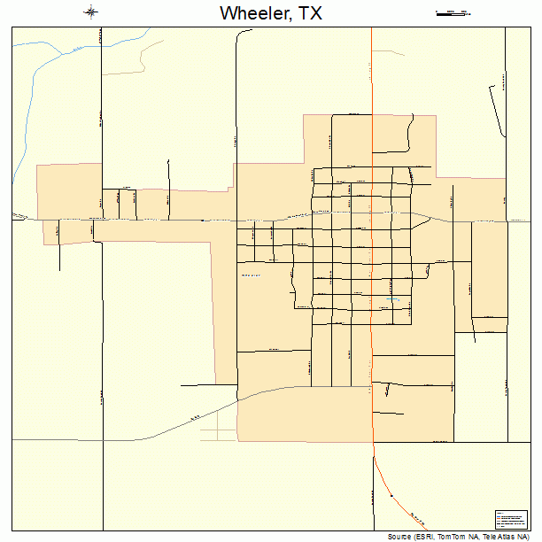 Wheeler, TX street map
