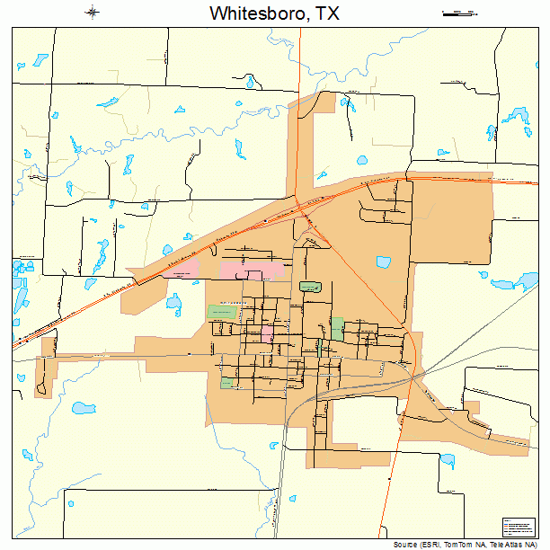 Whitesboro, TX street map