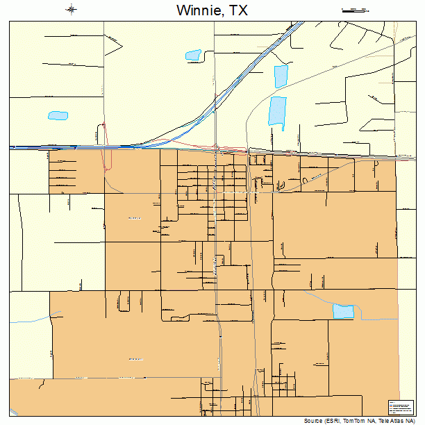 Winnie, TX street map