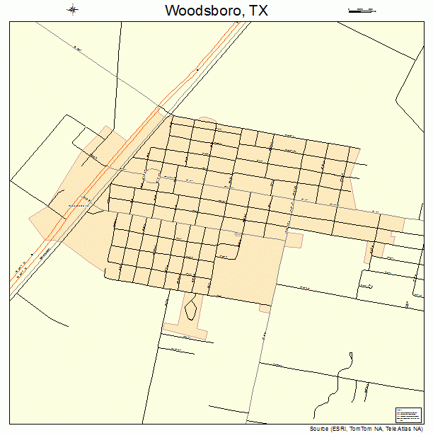 Woodsboro, TX street map