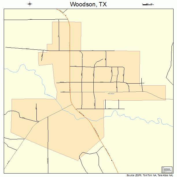 Woodson, TX street map