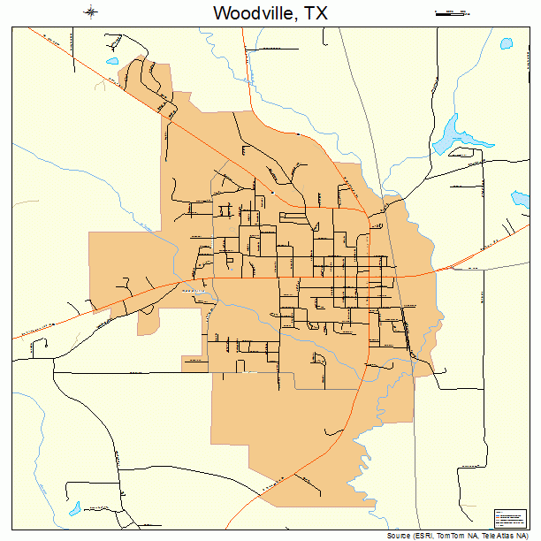 Woodville, TX street map