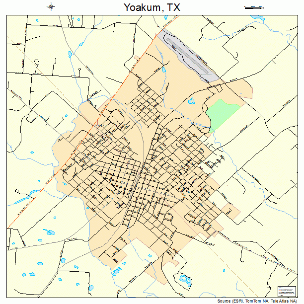 Yoakum, TX street map