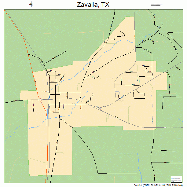 Zavalla, TX street map
