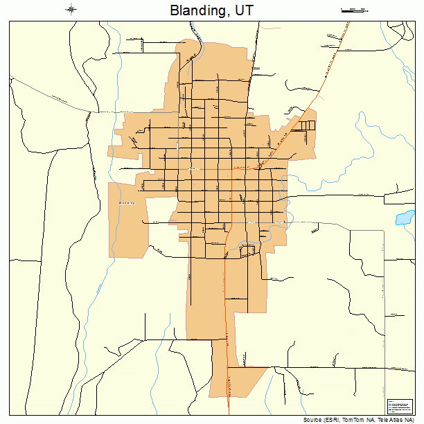 Blanding, UT street map