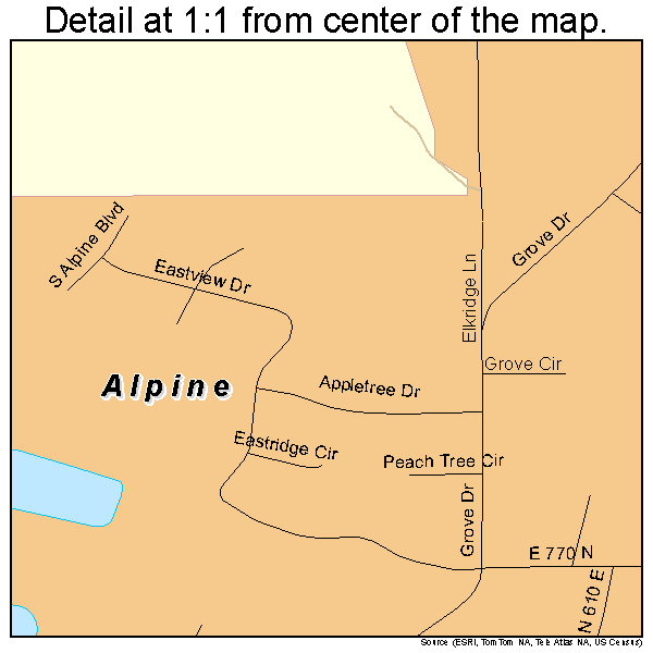 Alpine, Utah road map detail