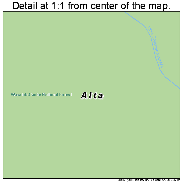 Alta, Utah road map detail