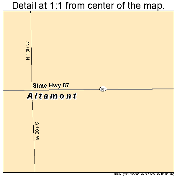Altamont, Utah road map detail