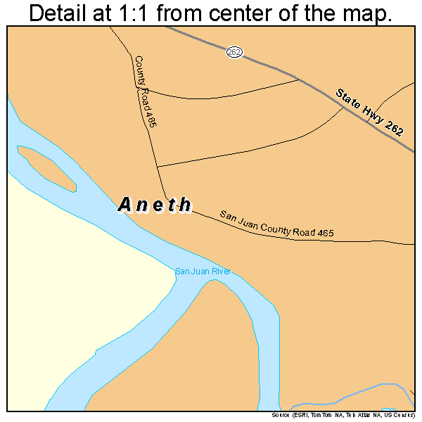 Aneth, Utah road map detail