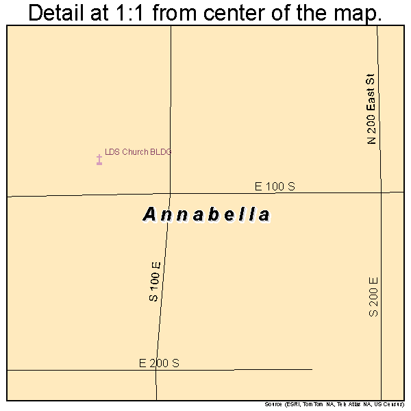 Annabella, Utah road map detail