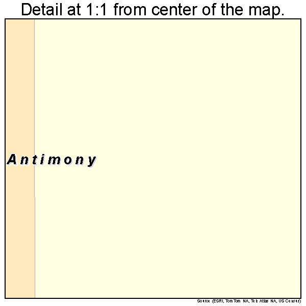 Antimony, Utah road map detail