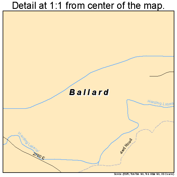 Ballard, Utah road map detail