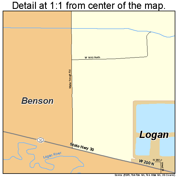 Benson, Utah road map detail