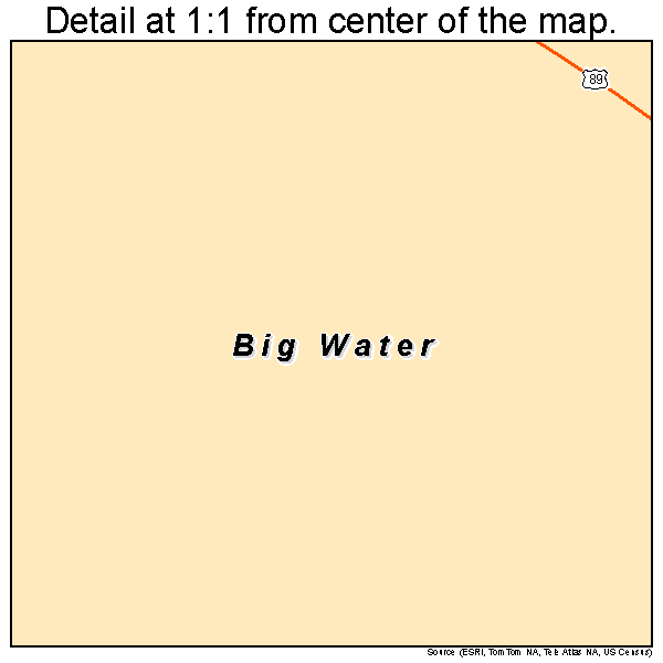 Big Water, Utah road map detail