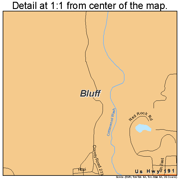 Bluff, Utah road map detail
