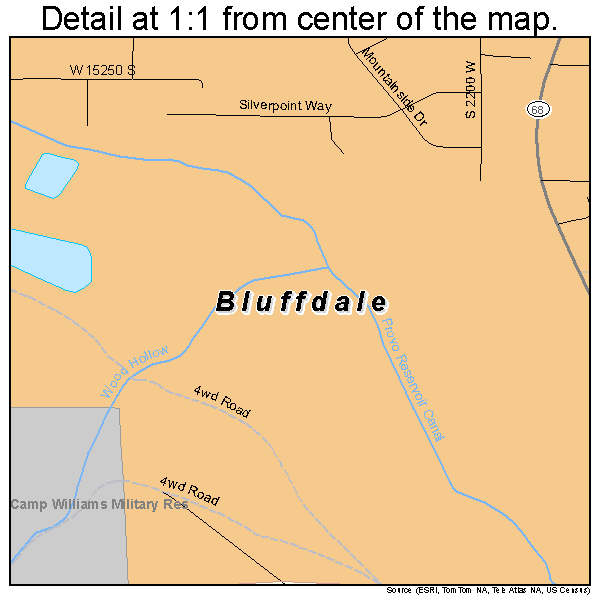 Bluffdale, Utah road map detail