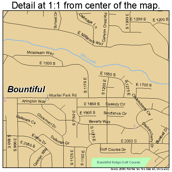 Bountiful, Utah road map detail