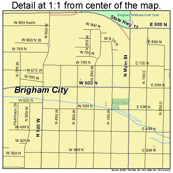Brigham City, Utah road map detail